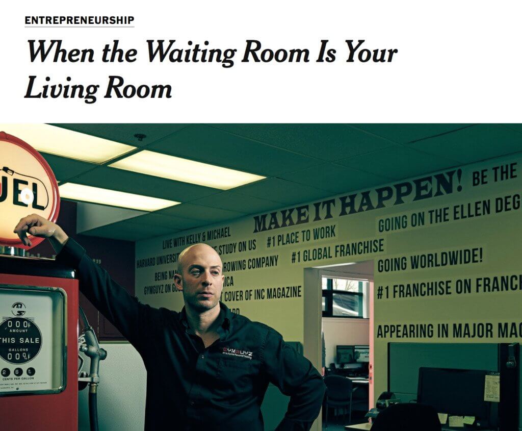 screenshot of the mentioned article on NY TIMES titled "When the Waiting Room Is Your Living Room"